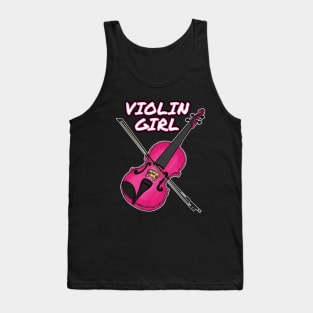 Violin Girl Female Violinist String Quartet Funny Tank Top